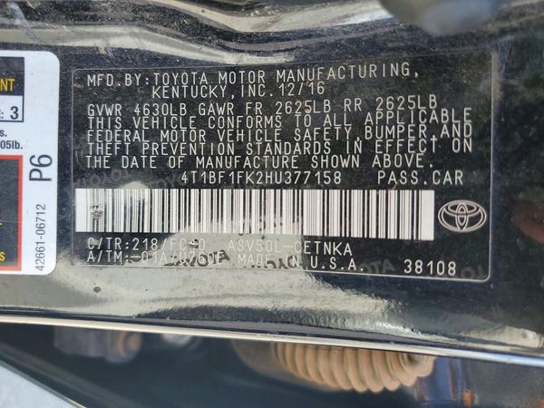 2017 TOYOTA CAMRY