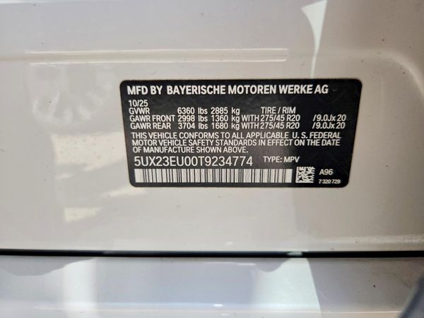 2026 BMW X5 xDrive40 — VINS