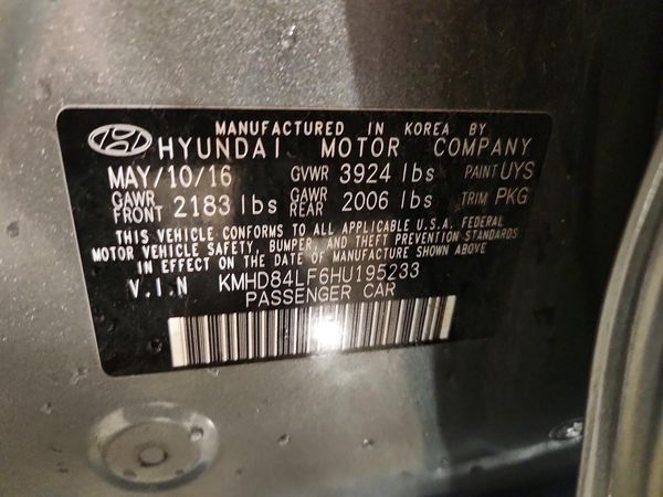 2017 HYUNDAI ELANTRA — VINS