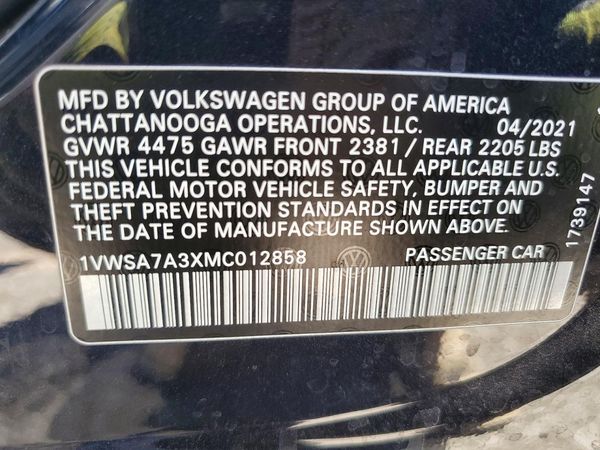 2021 VOLKSWAGEN PASSAT