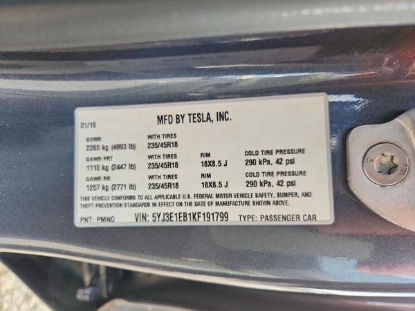 2019 TESLA MODEL 3