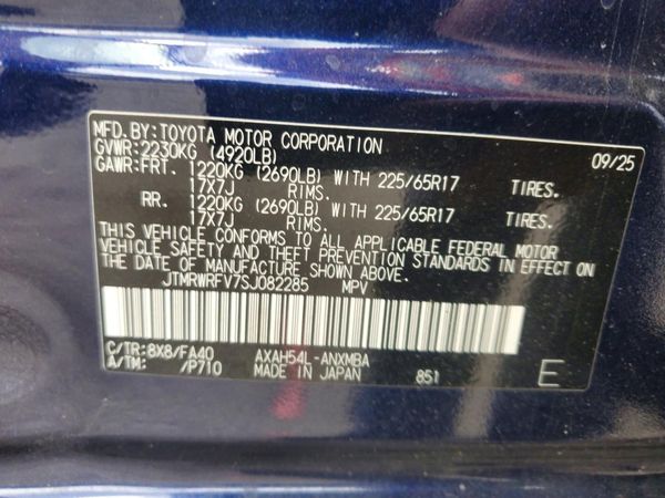2025 TOYOTA RAV4 XLE — VINS