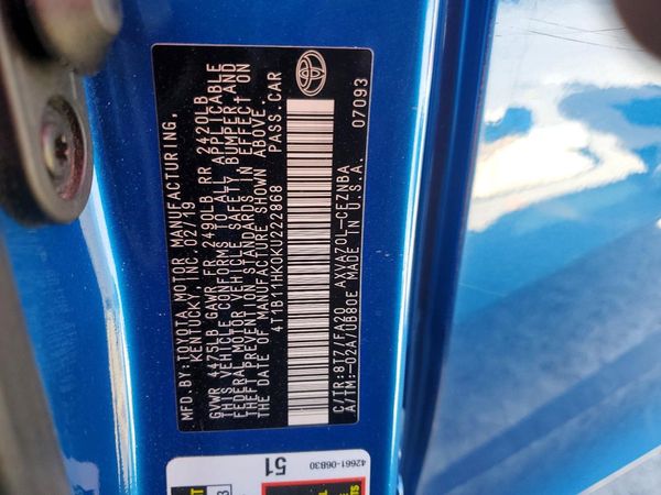 2019 TOYOTA CAMRY L/LE/SE/XLE