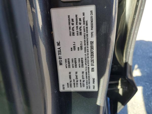 2019 TESLA MODEL 3