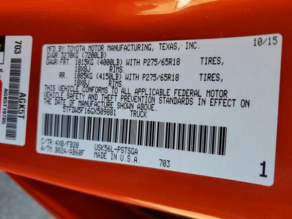 2016 TOYOTA TUNDRA