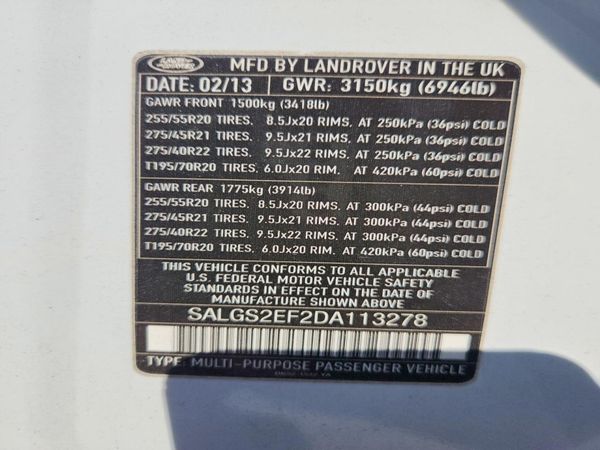 2013 LAND ROVER RANGEROVER Supercharged — VINS