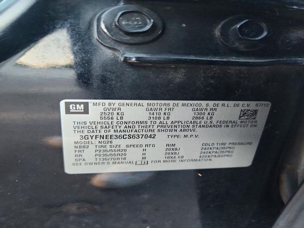 2012 CADILLAC SRX