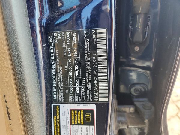 2013 MERCEDES-BENZ ML ML350 4-MATIC — VINS