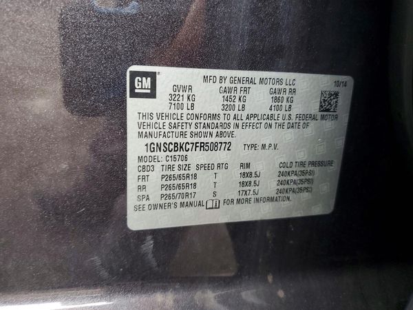 2015 CHEVROLET TAHOE LT