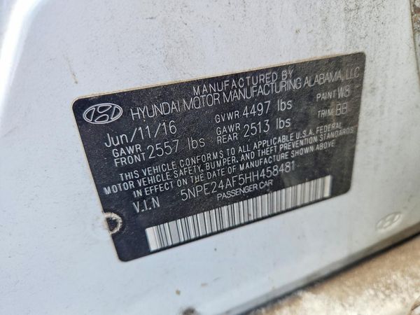 2017 HYUNDAI SONATA