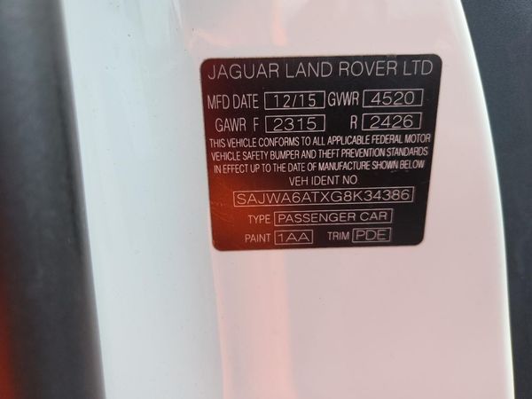 2016 JAGUAR F-TYPE — VINS