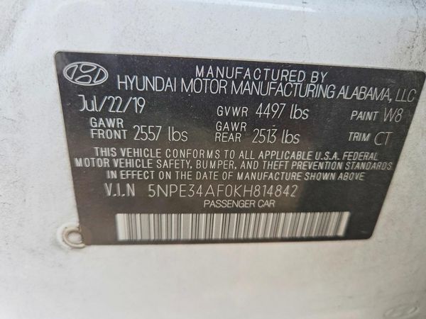 2019 HYUNDAI SONATA