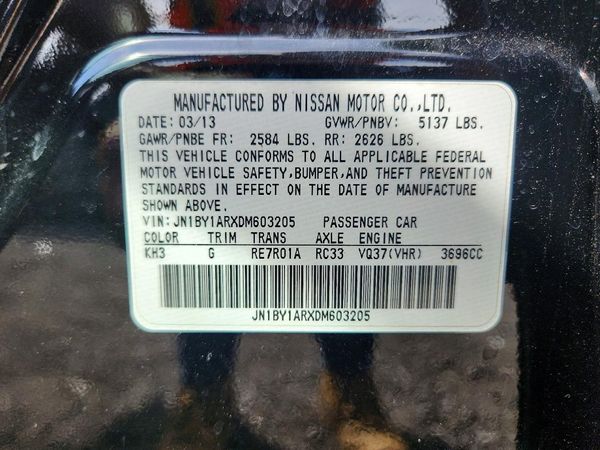 2013 INFINITI M37 — VINS
