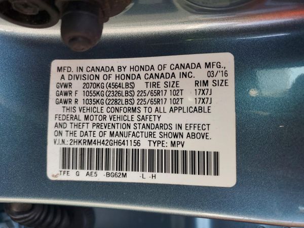 2016 HONDA CRV SE