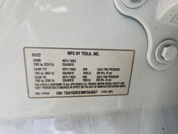 2022 TESLA MODEL Y