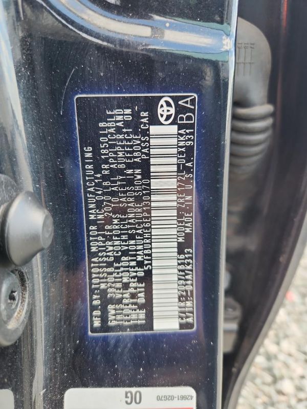 2014 TOYOTA COROLLA L/LE