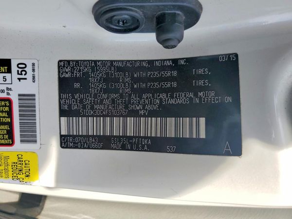 2015 TOYOTA SIENNA