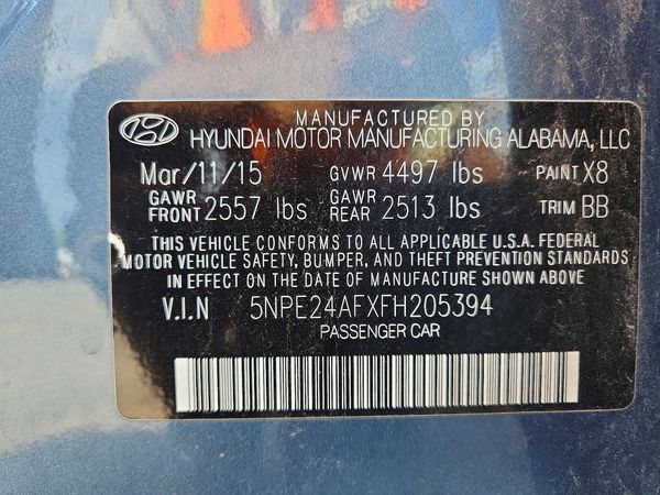 2015 HYUNDAI SONATA SE, ECO