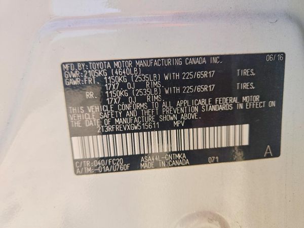 2016 TOYOTA RAV4 XLE (M Grade)