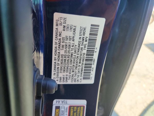 2015 HONDA CRV EX-L — VINS
