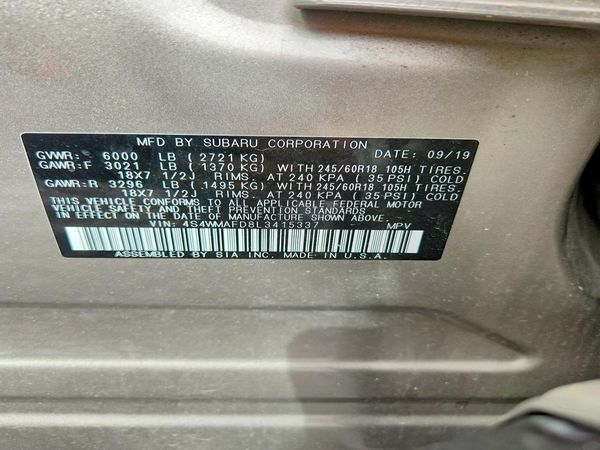 2020 SUBARU ASCENT Premium 7+ES+KA