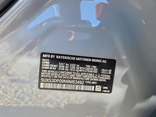 2022 BMW X3 xDrive30i — VINS