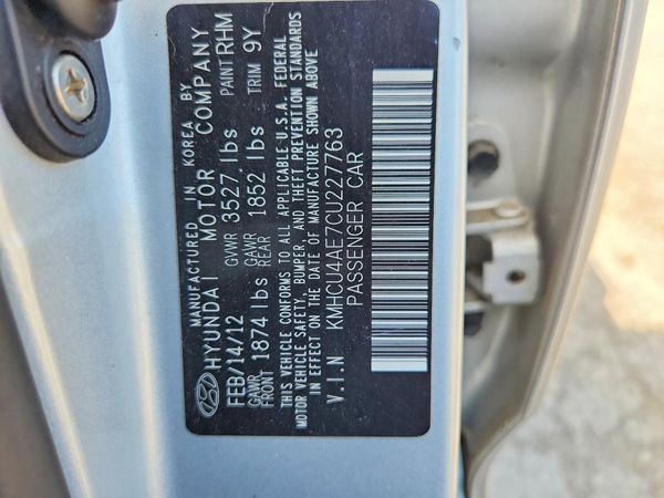 2012 HYUNDAI ACCENT