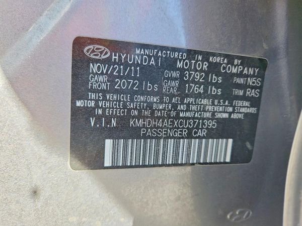 2012 HYUNDAI ELANTRA GLS(Middle grade) — VINS