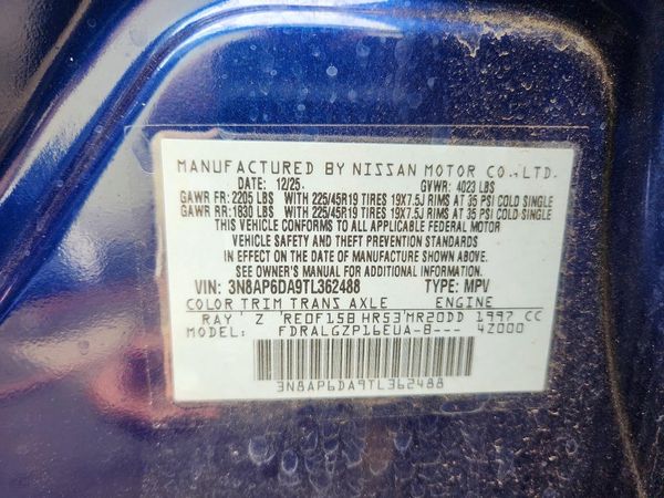 2026 NISSAN KICKS SR — VINS