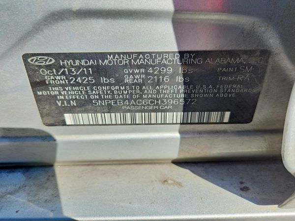 2012 HYUNDAI SONATA Middle-low level