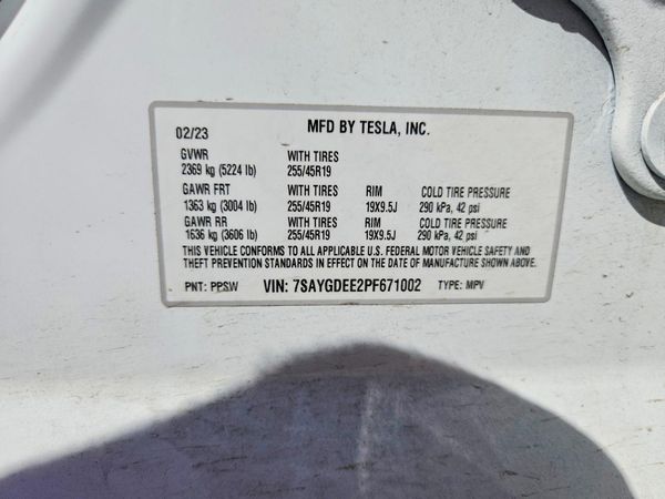 2023 TESLA MODEL Y — VINS