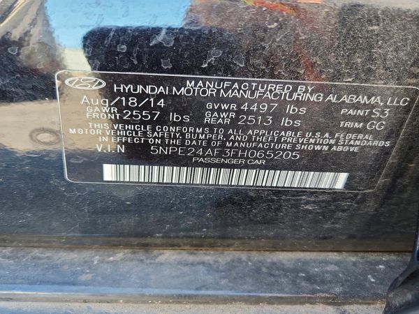 2015 HYUNDAI SONATA SE, ECO