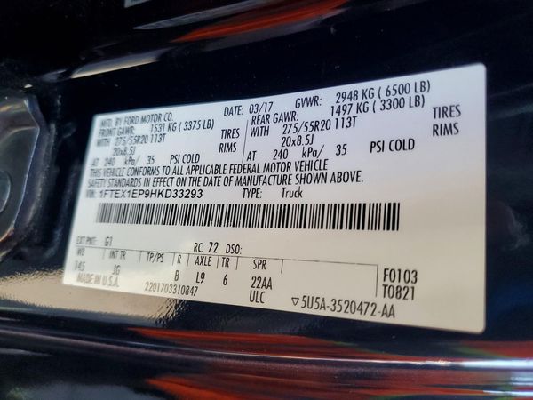2017 FORD F150 SuperCab