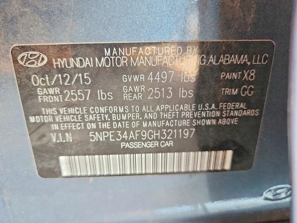 2016 HYUNDAI SONATA