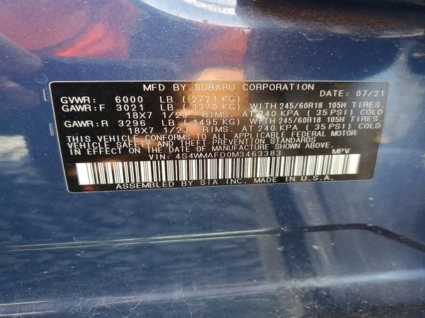 2021 SUBARU ASCENT Premium 7+ES+KA