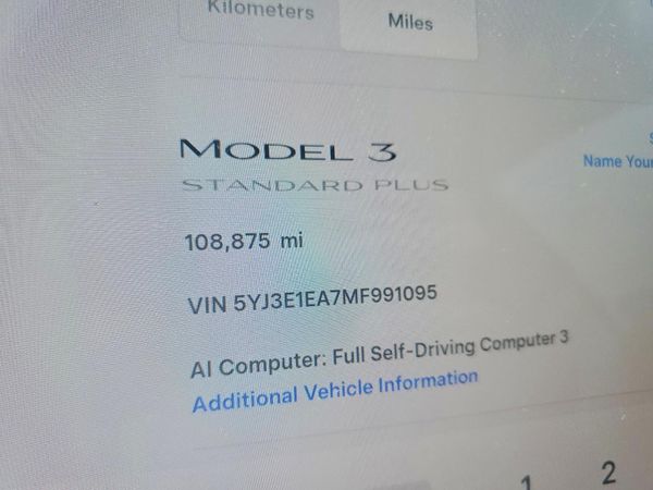 2021 TESLA MODEL 3 — ODOM