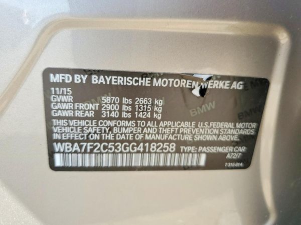 2016 BMW 7 SERIES xDrive — VINS