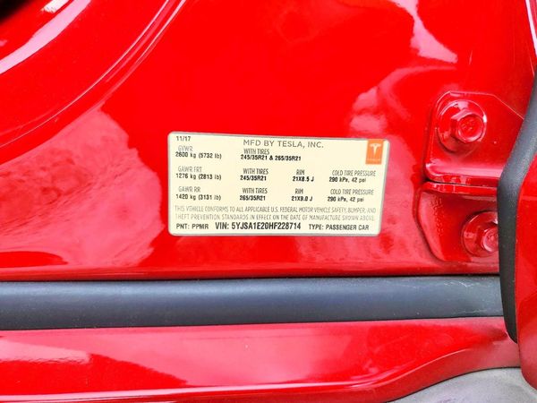 2017 TESLA MODEL S — VINS