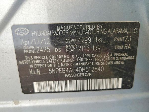 2013 HYUNDAI SONATA GLS/ GLS Popular — VINS