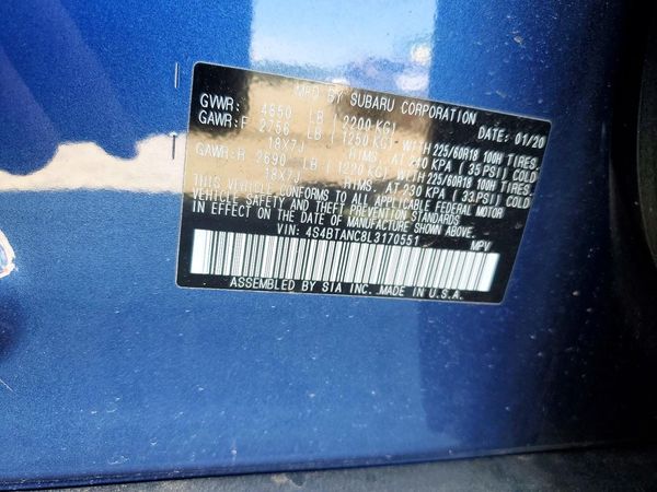 2020 SUBARU OUTBACK Limited+M/R+NAVI(HK) — VINS