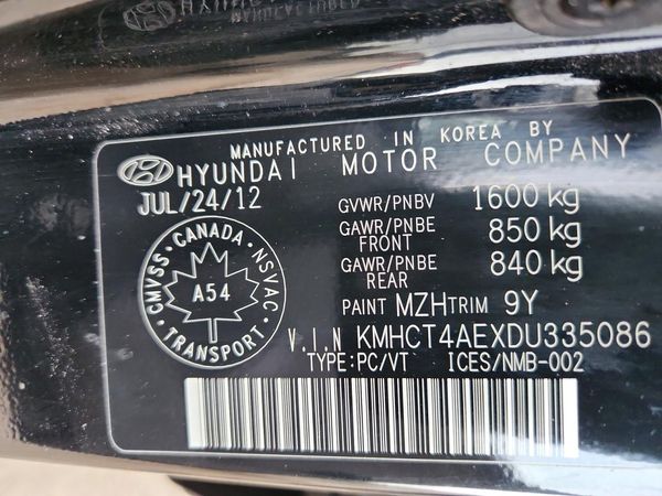 2013 HYUNDAI ACCENT GLS, GS — VINS