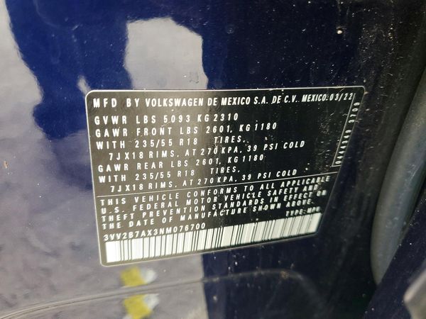 2022 VOLKSWAGEN TIGUAN 4Motion SE