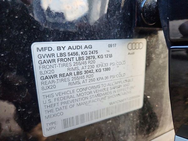 2018 AUDI Q5 quattro Prestige — VINS