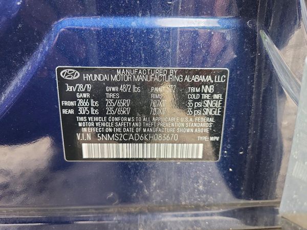 2019 HYUNDAI SANTA FE SE