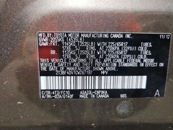 2012 TOYOTA RAV4 Standard