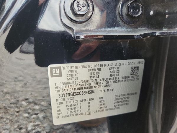 2012 CADILLAC SRX Base