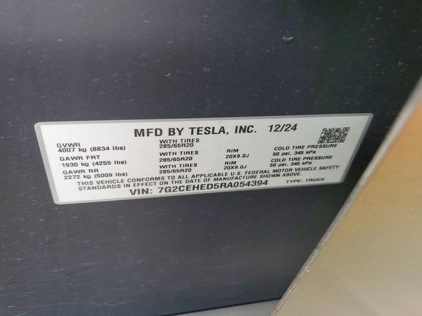 2024 TESLA CYBERTRUCK — VINS