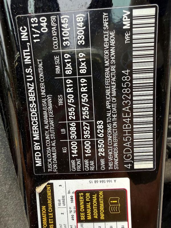 2014 MERCEDES-BENZ ML ML350 4-MATIC