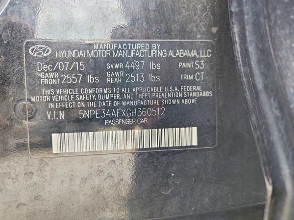 2016 HYUNDAI SONATA