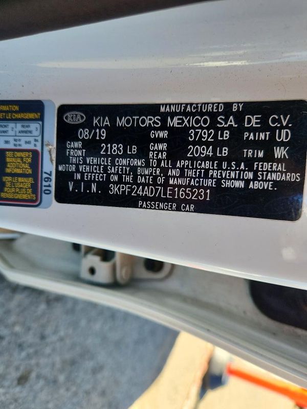 2020 KIA FORTE FE, LXS